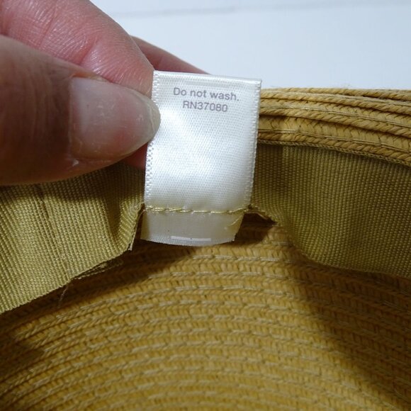 Cato Straw Fedora Woven Hat Tan Women One Size Flower Accents Vacay Beach - Picture 6 of 7